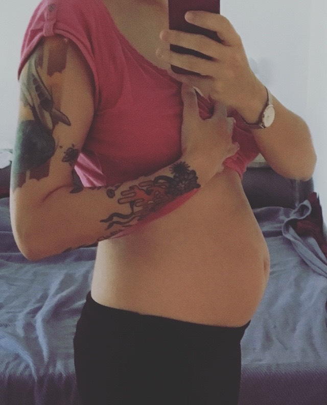 Barriga postparto, 2 semanas después